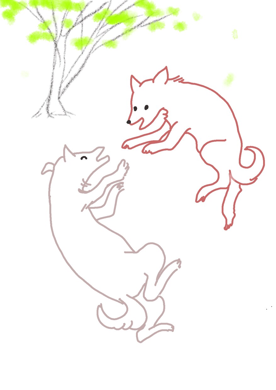 犬の仕草をシンプルな線画で描きます シンプルでかわいいイラストを描きます イメージ4