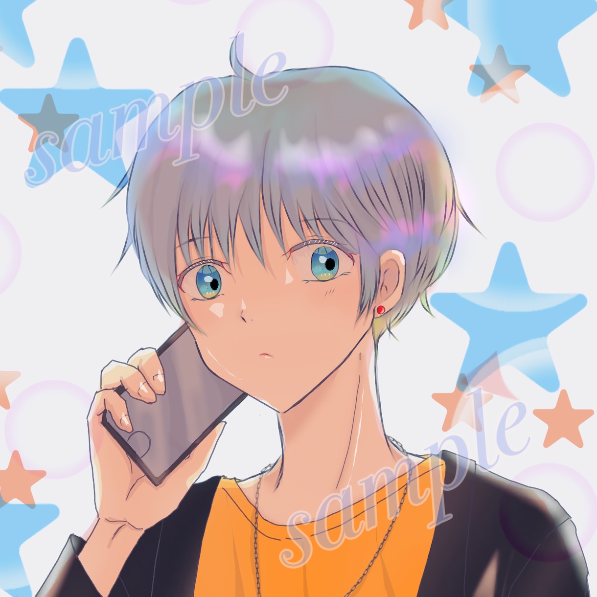 あなただけの素敵なアイコンを作成します オリジナルで透明感のあるイラストをお届けします。 イメージ1