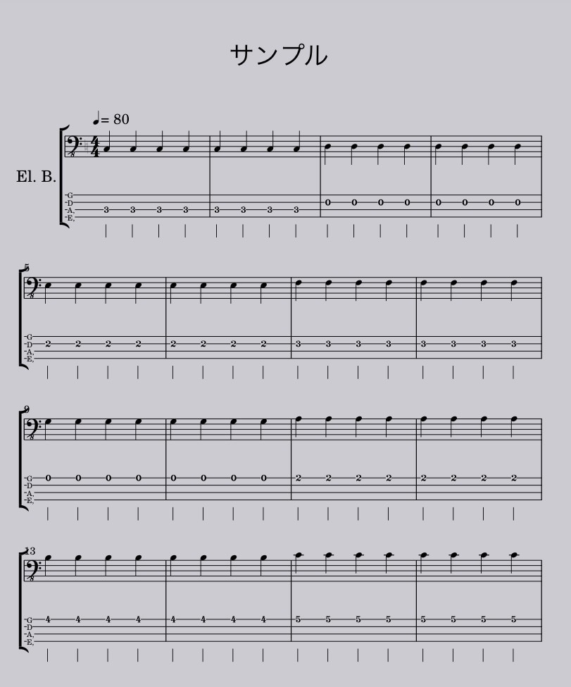 初心者さん向けに好きな曲のベース譜を作ります 原曲の雰囲気そのまま！初心者さんでも弾ける簡単TAB譜作成 イメージ2