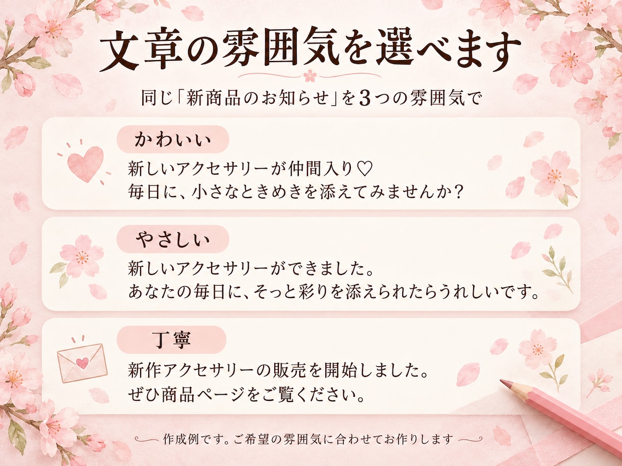 SNSの短い投稿文を3本作ります かわいくやさしい文章をご希望に合わせて作成 イメージ7