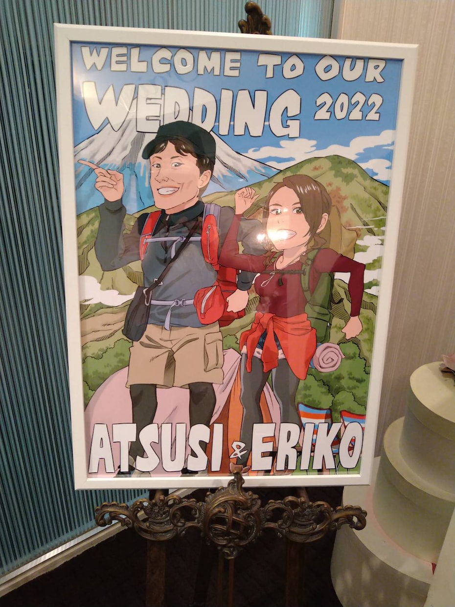 結婚式で使用するウェルカムボード描きます 漫画やアニメの世界観で他には無いイラスト描きます。 イメージ3