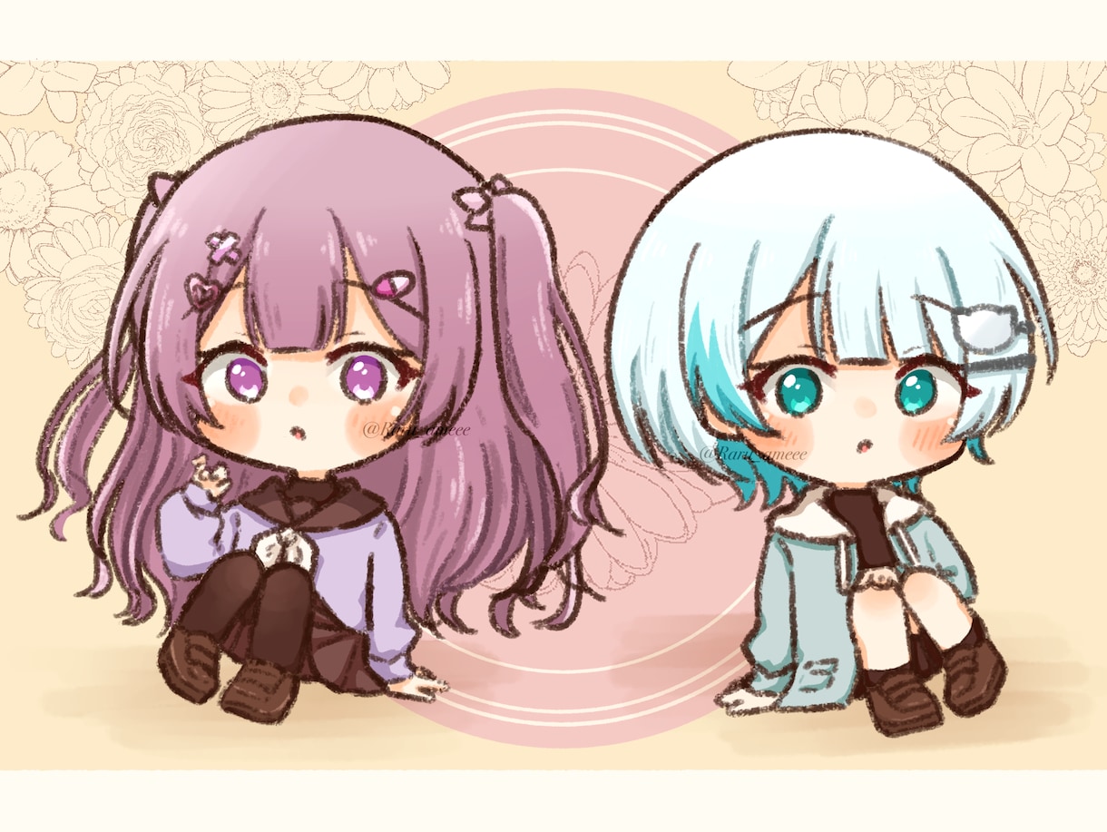 かわいいデフォルメ･SDイラストお描きします 1枚絵･アイコン･歌ってみた･グッズ用など！ イメージ1