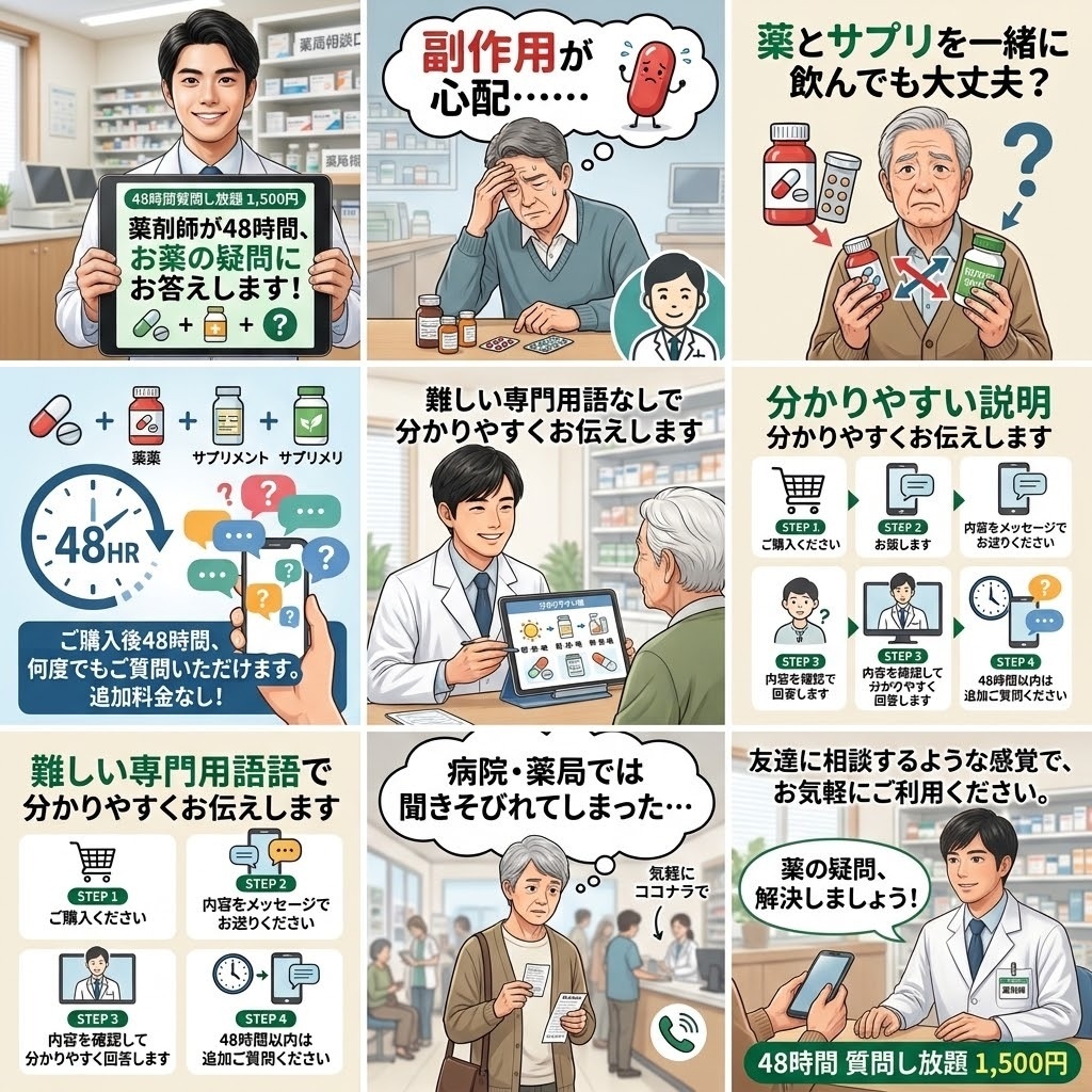 現役薬剤師に、48時間お薬・健康相談できます 病院や薬局で聞きにくかった薬の疑問を気軽に聞いてみませんか？ イメージ1
