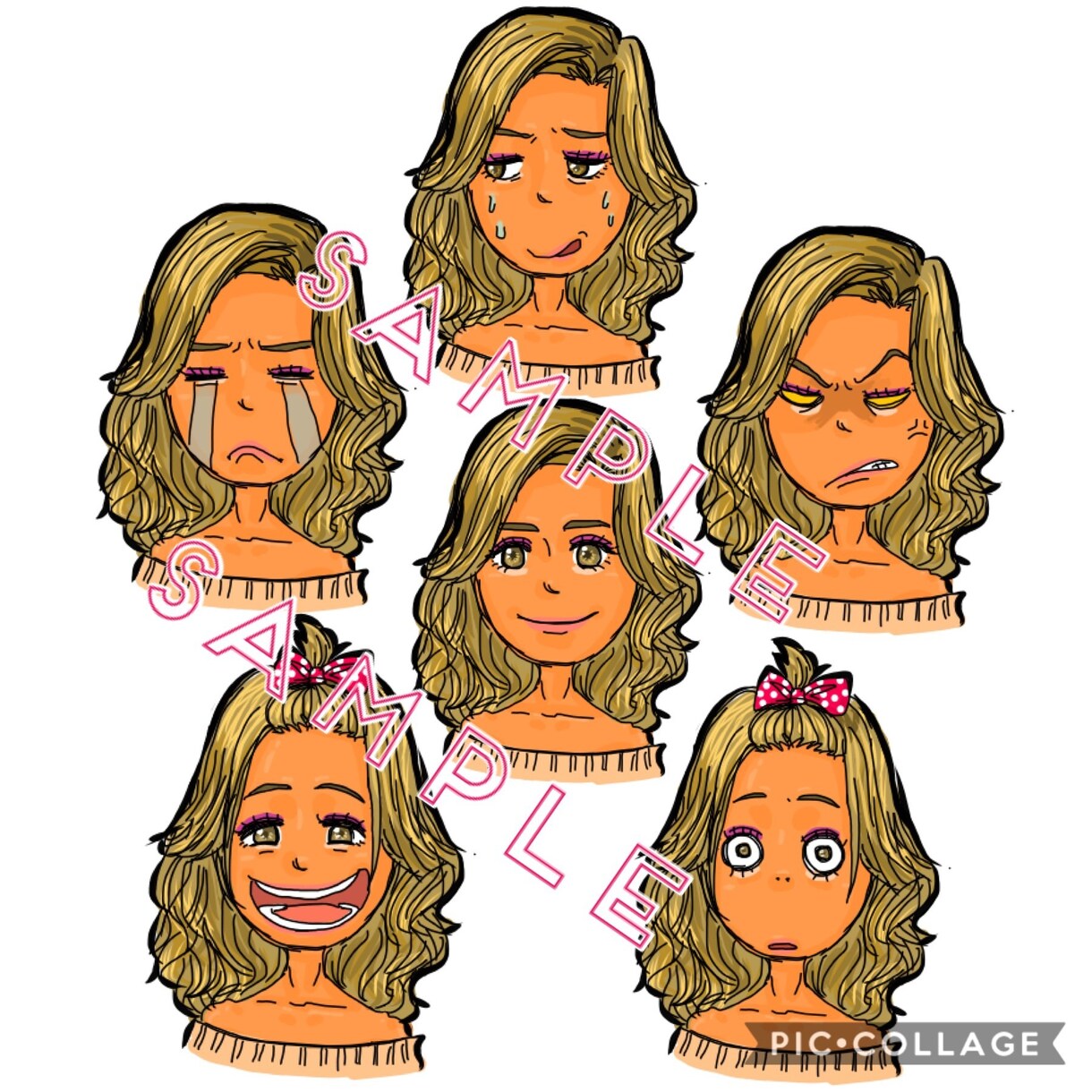 SNS・ブログ、アイコン表情好きなだけ描きます 希望の表情を、オプション料金なしで描きます。 イメージ7