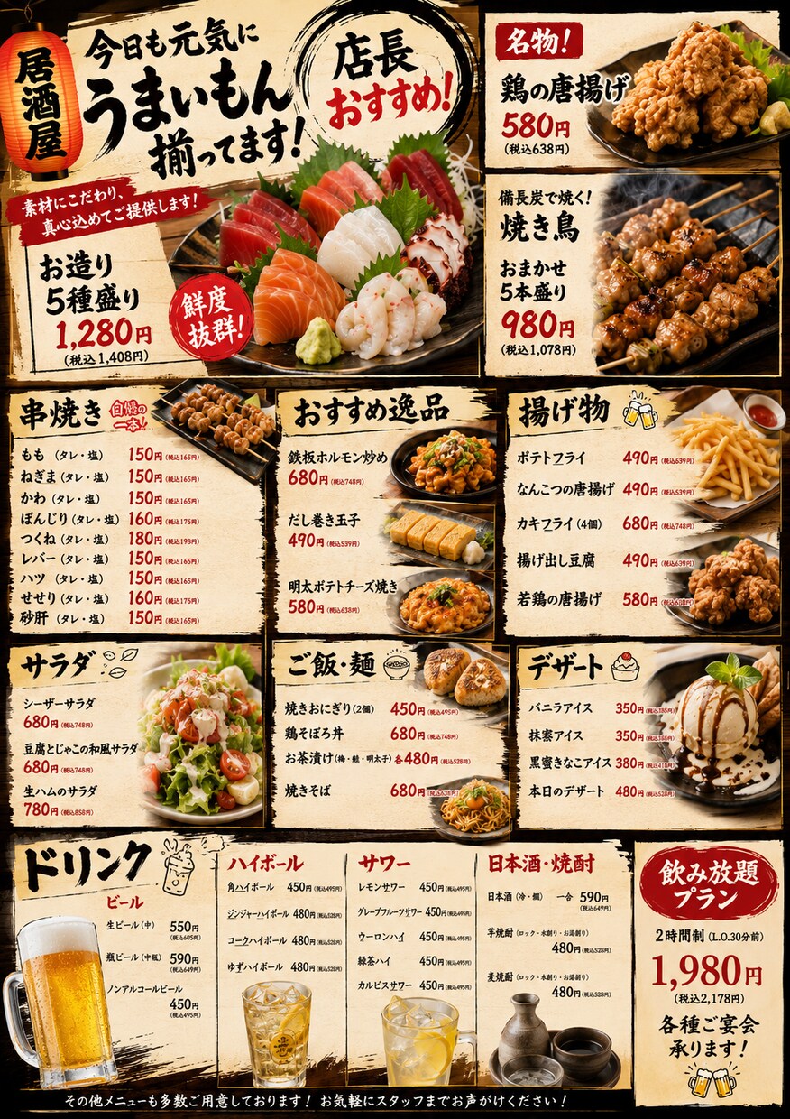 飲食店のメニュー制作をします 売上アップにつながるデザインをご提案します イメージ3