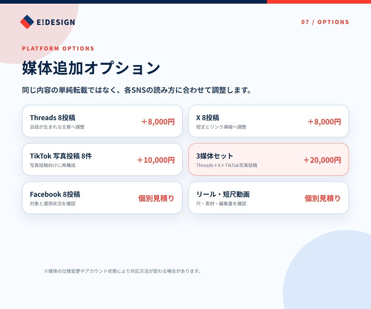 Instagram中心にSNS月8投稿を運用します Threads・X・TikTokにも追加展開できます イメージ7