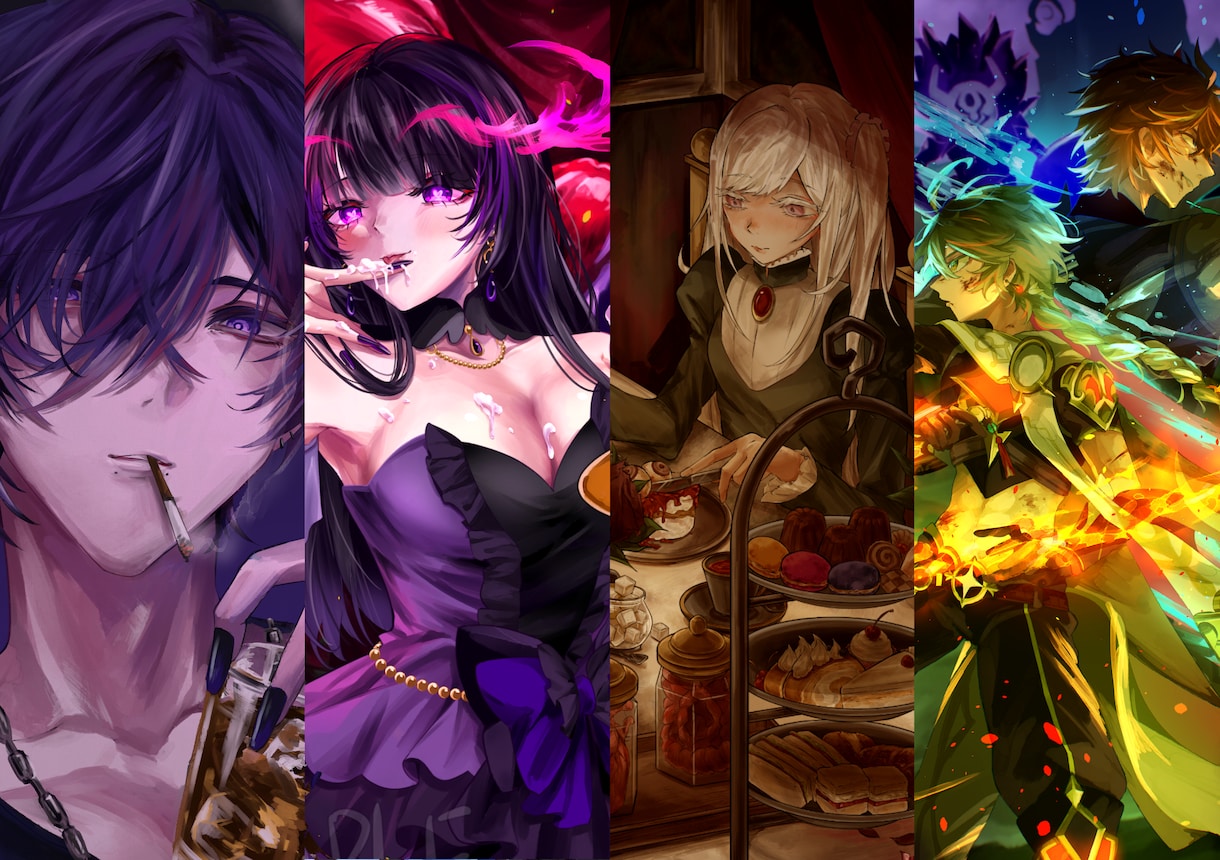 幅広いテイスト対応可能！イラストなんでも制作します アイコン、TRPG、表紙、立ち絵など、イラスト制作承ります イメージ1