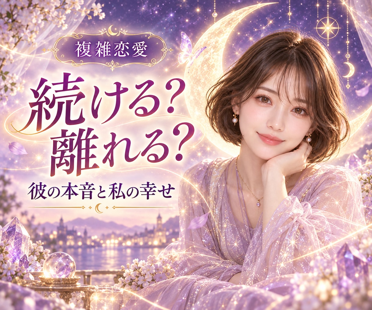 苦しい複雑恋愛、続けるか離れるかを一緒に視ます 彼の本音だけでなく、あなたが幸せになる選択まで整理します イメージ1