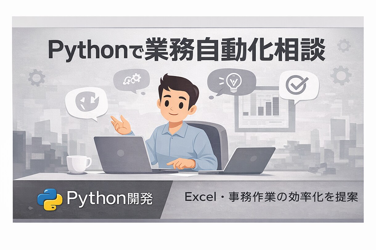 Pythonで業務自動化の相談に乗ります Excel・事務作業の効率化を提案 イメージ1