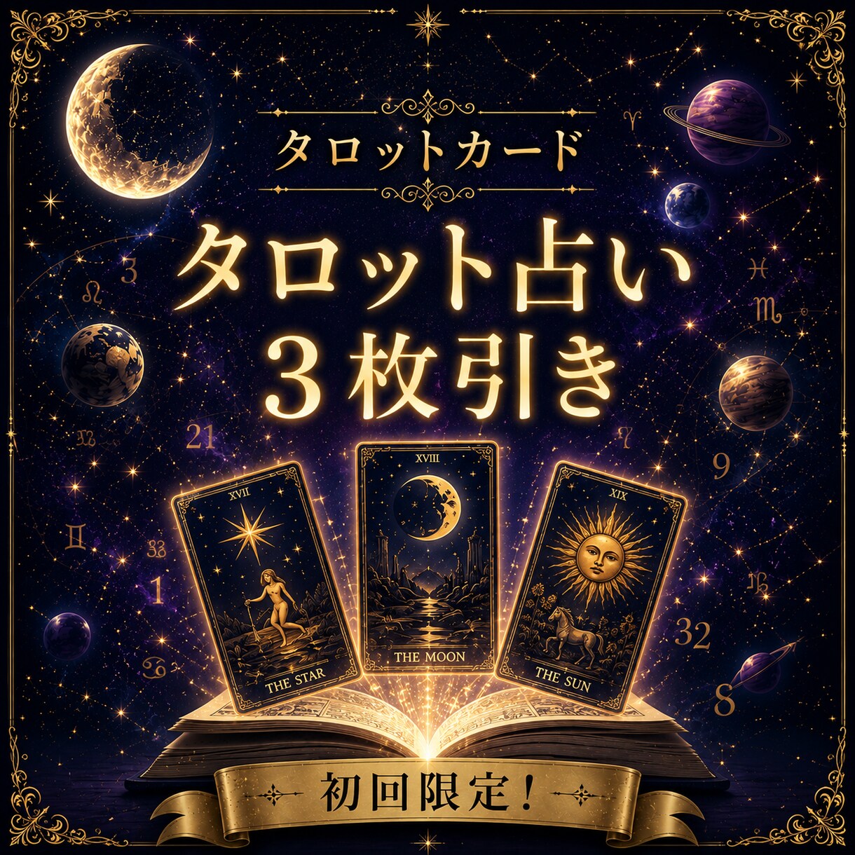 初回限定☆タロット3枚でお悩みを占います お試しにぜひ！気軽に占ってみませんか？ イメージ1