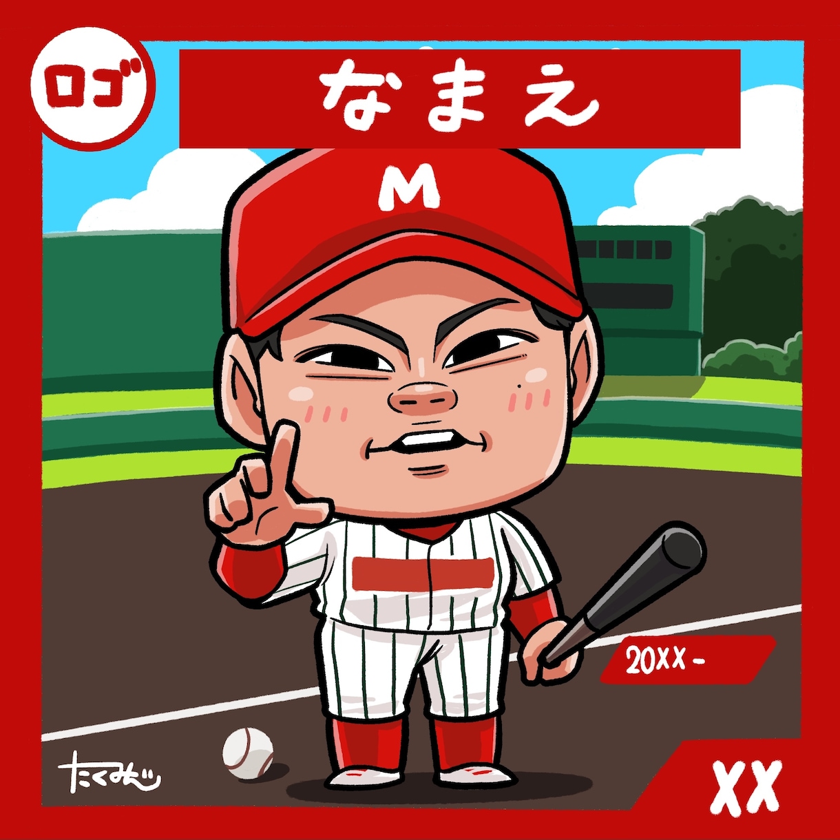 カッコ可愛い！スポーツ似顔絵イラスト描きます プロスポーツのグッズの様なカッコ可愛い似顔絵お描きします！ イメージ4