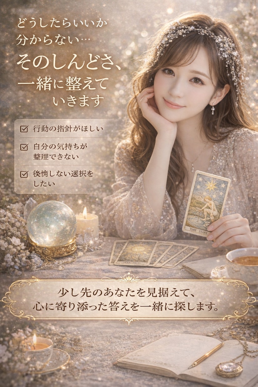 なんでこんなにしんどいのか、一緒に整理していきます 〜あなたが選べるように整える伴走型リーディング〜 イメージ1