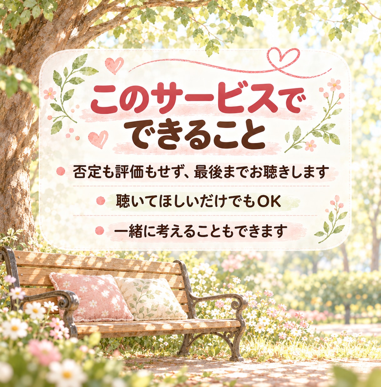 お試し1分からOK|否定ゼロで最後まで聴きます 心理カウンセラーが聴く|HSP・生きづらさ・家族のモヤモヤも イメージ4