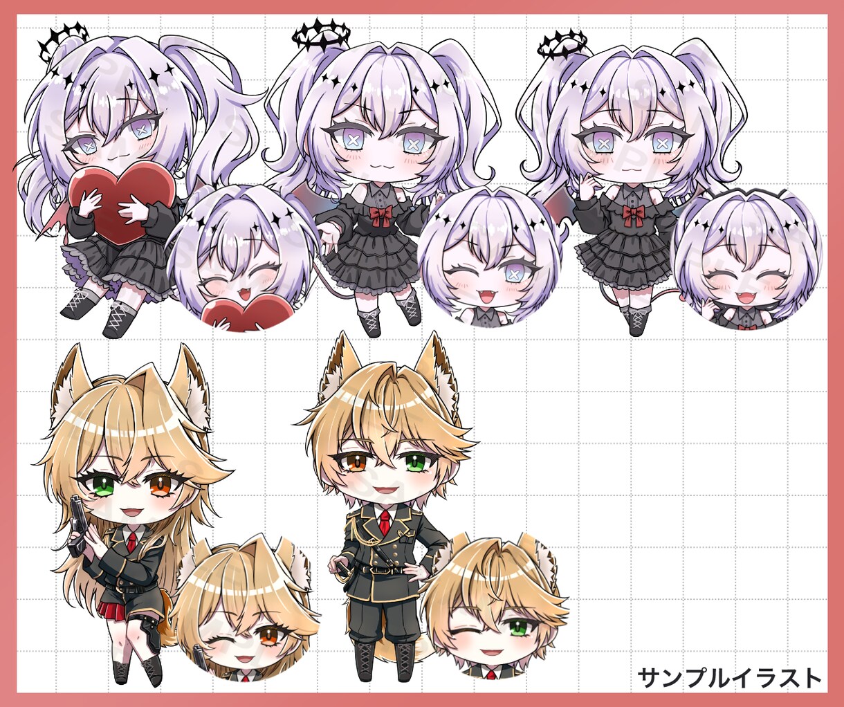 目ぱっちり！かわいいミニキャラを描きます Youtube、サムネ、SNSなどにお使いいただけます！ イメージ4