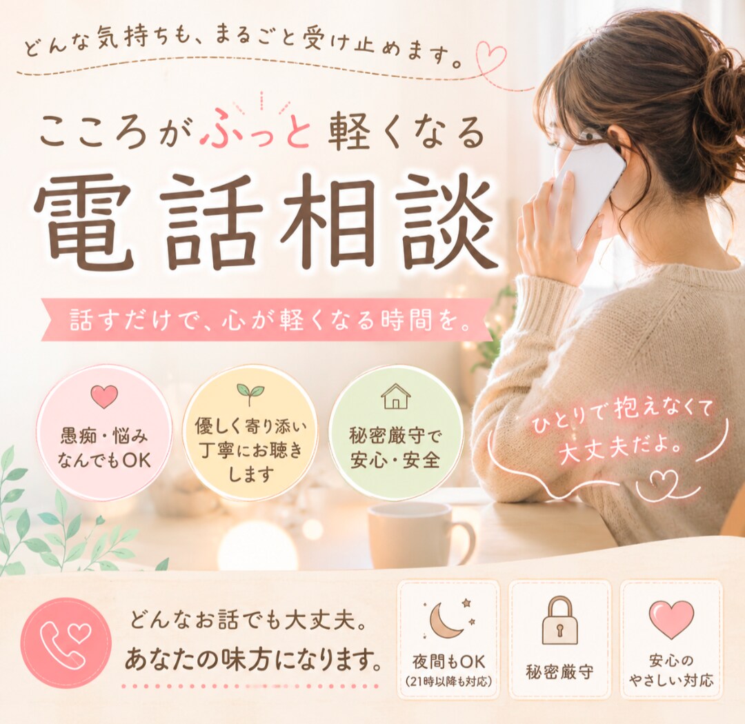 人間関係で疲れた心をやさしく受け止めます ひとりで抱えなくて大丈夫。ここで話してください。 イメージ1