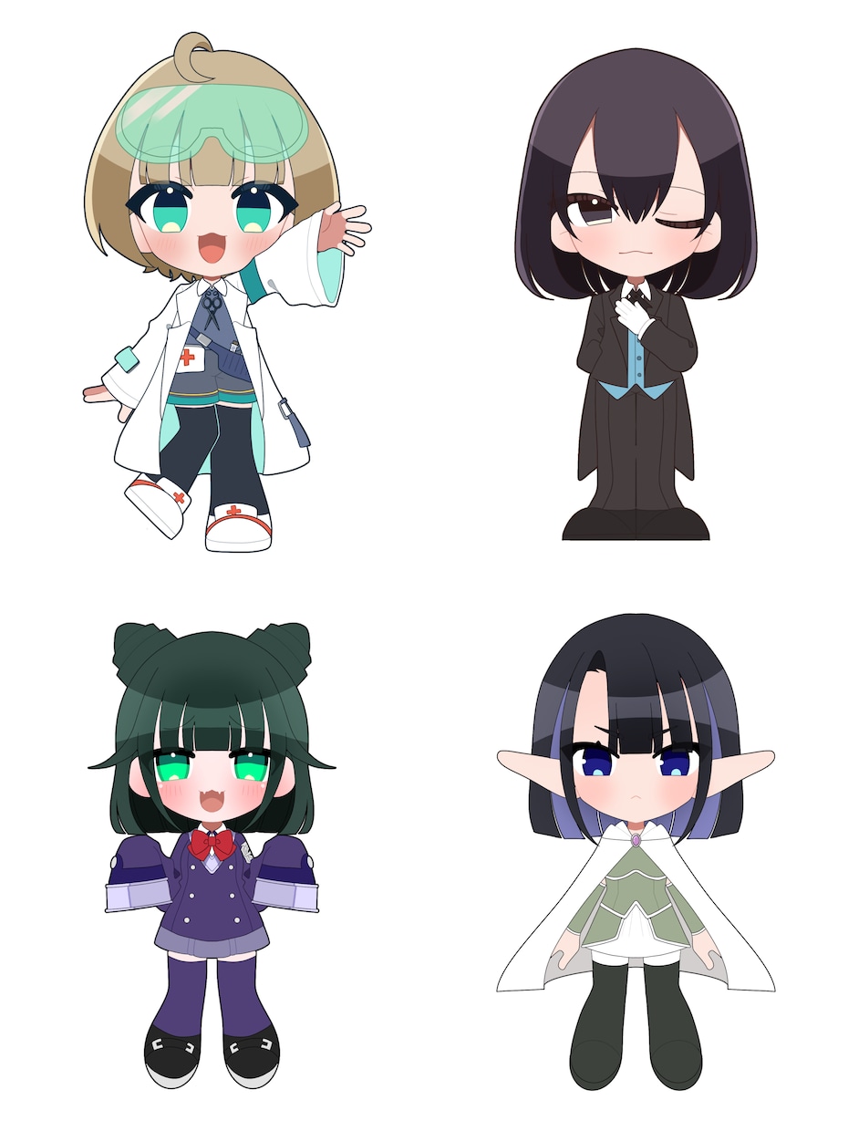 正面のデフォルメイラストをお描きします キャラクターシート、グッズ等にどうぞ イメージ2