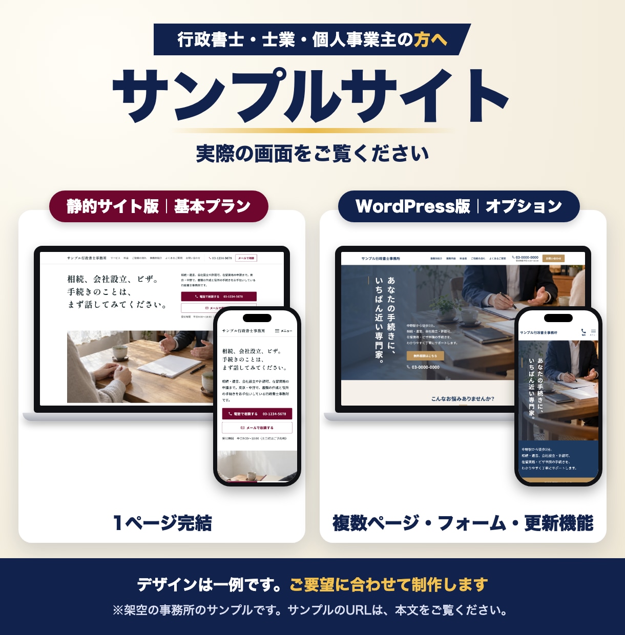 士業・個人事業主のホームページを制作します ドメイン取得サポート込み｜構成から公開までお任せ イメージ5