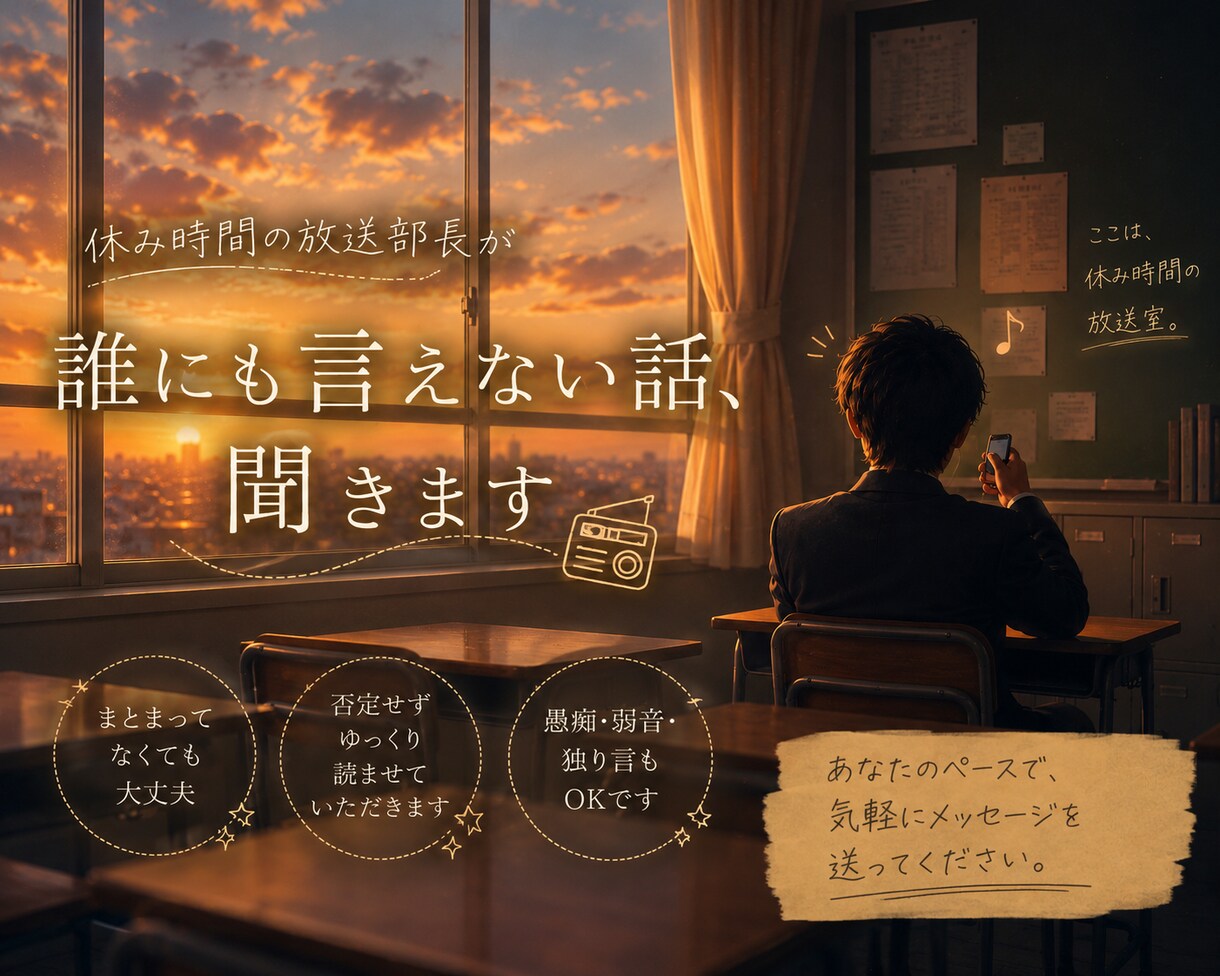誰にも言えない話、聞きます まとまってなくても大丈夫、最後まで付き合わせてください イメージ1