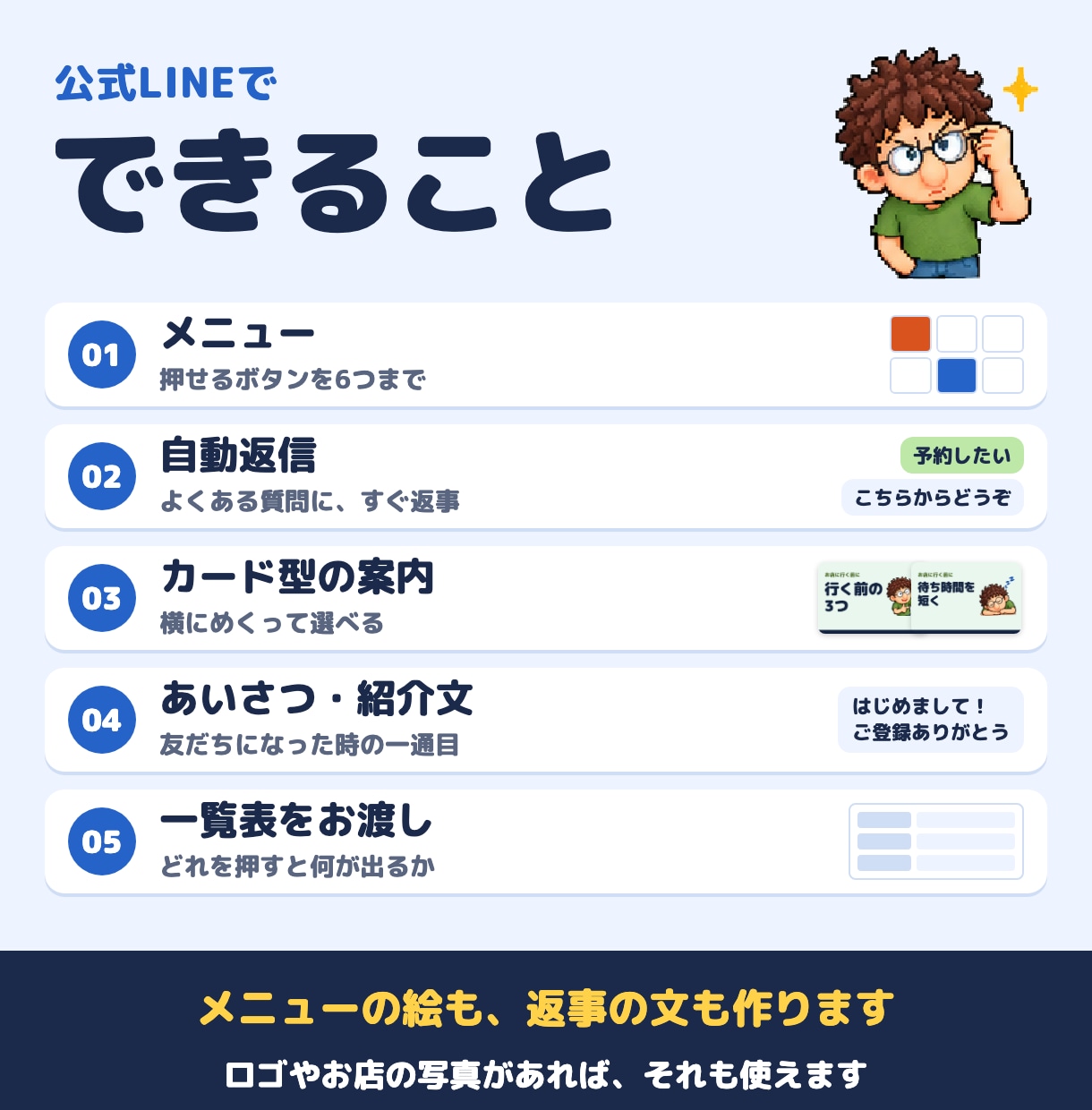 押すだけで答えが届く公式LINEを作ります 無料プランでもLステップでも作り込みます イメージ2