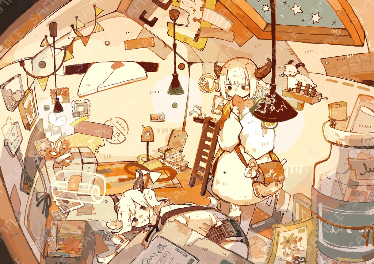 ゆるめの1枚絵(ループアニメ可)お描きします キャラよりも雰囲気重視の方におすすめです。 イメージ4