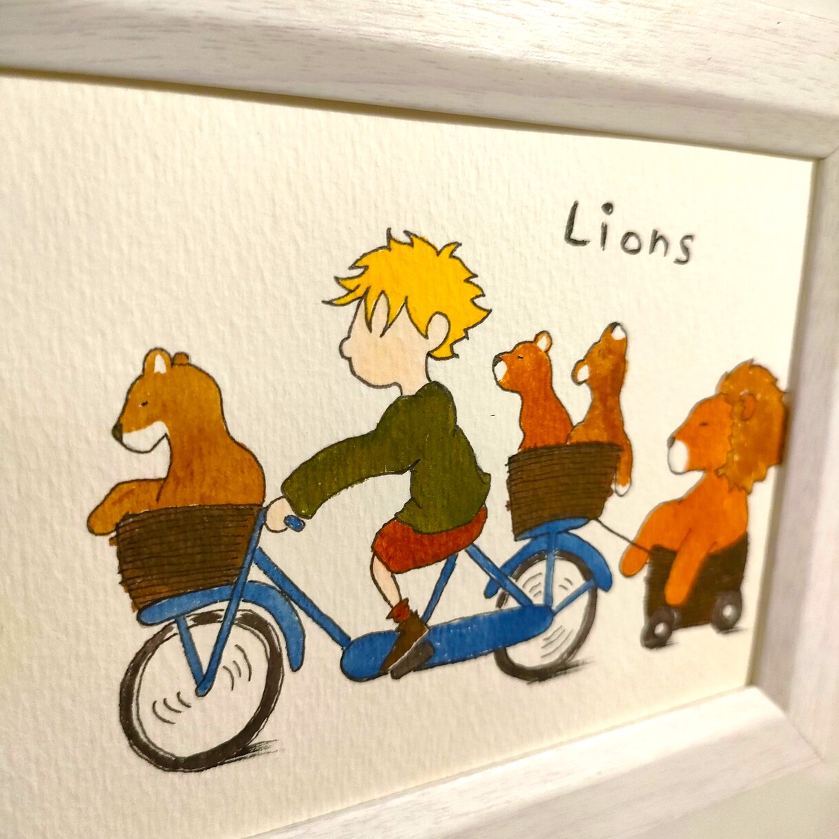 原画 温かい絵本風のイラスト作ります ライオンのところをお好きな動物に変える事も出来ます! イメージ3