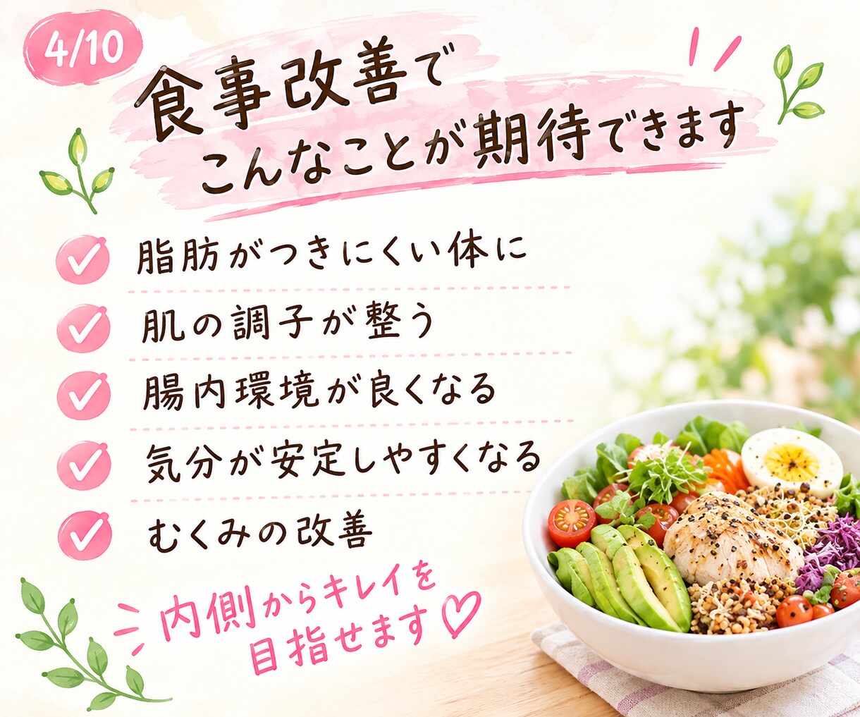 1週間で食べながらダイエットしますます 40代からのダイエットを一緒に考えます イメージ4