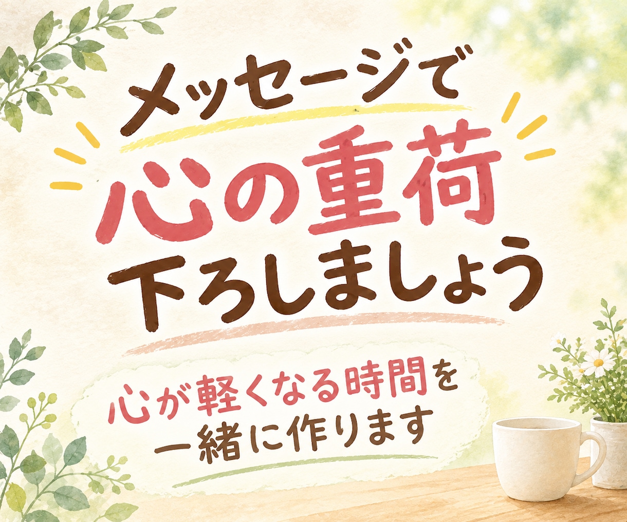 ３往復メッセージで悩み、不安、焦りに寄り添います 心軽くなる時間をご一緒に♪文字だから伝わる思いがあります♡ イメージ1