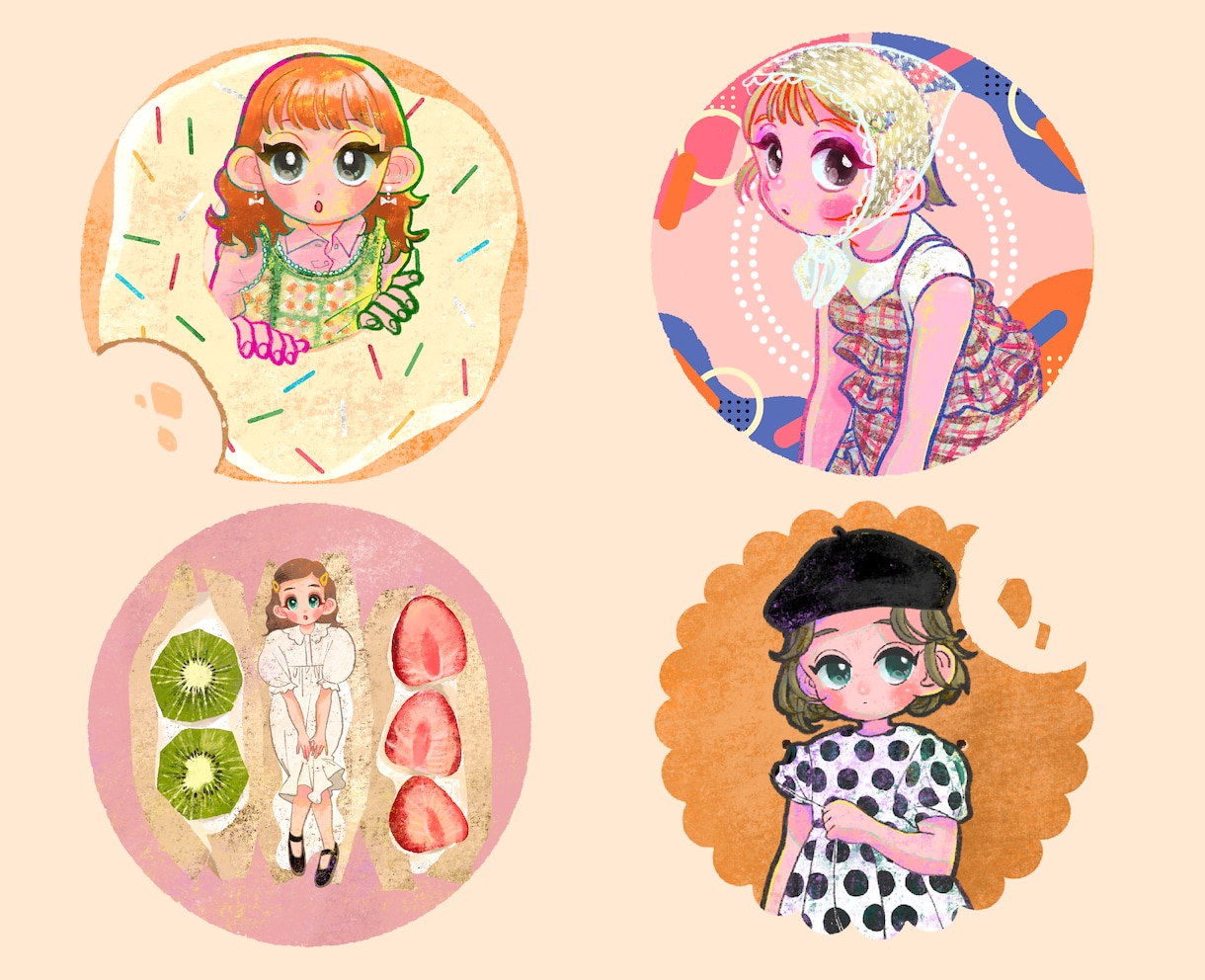 絵本風の可愛らしいアイコン描きます 手書き風のあたたかみのある可愛いイラストを描きます イメージ2