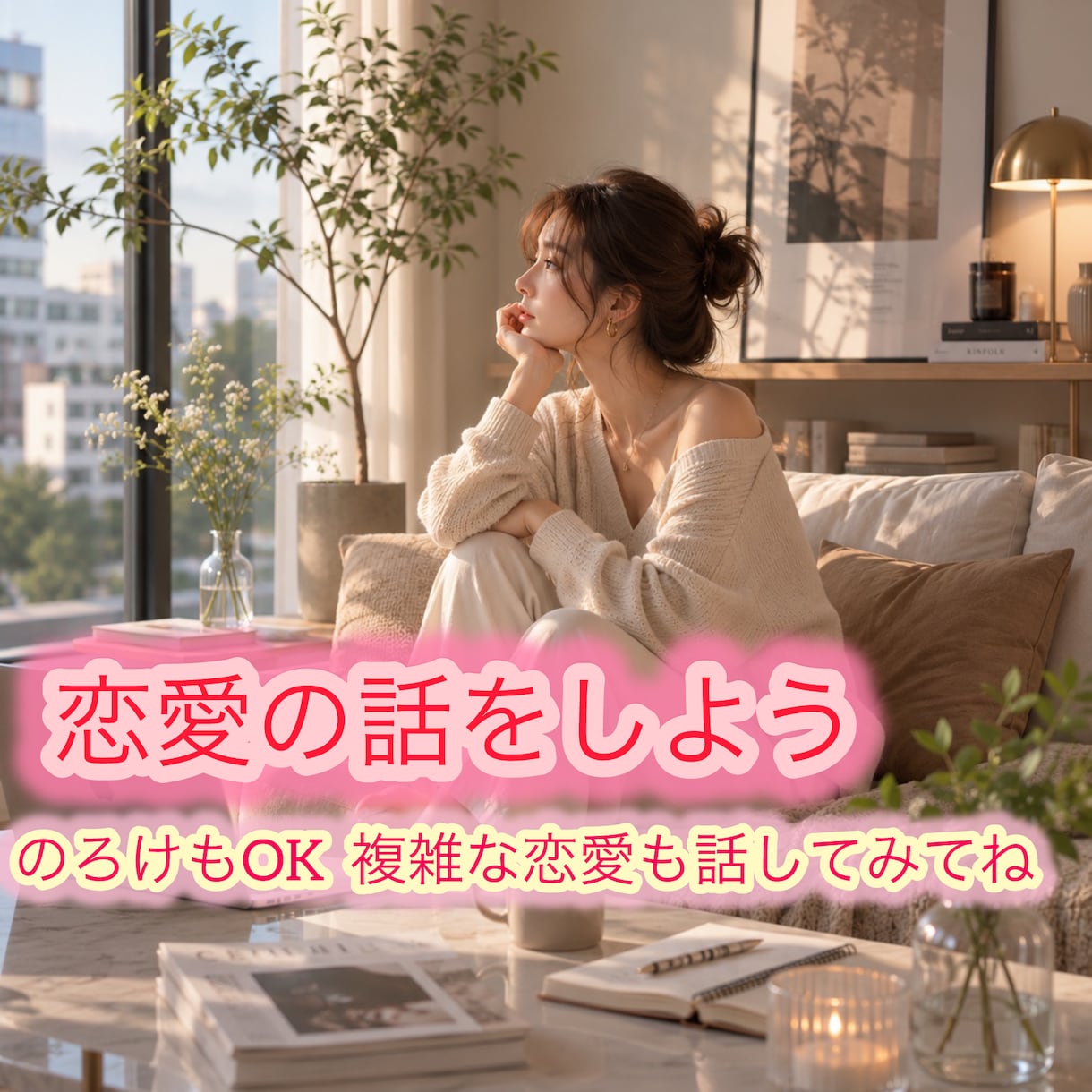 恋愛の話をしよう！お話お聴きします のろけもOK♡複雑な恋愛も話してみてね♡ イメージ1