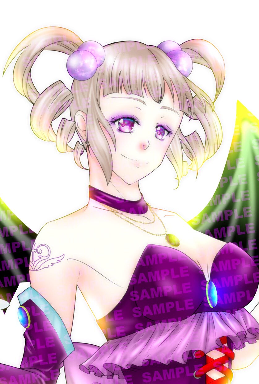 SNS用アイコンイラスト描きます キラキラと透明感ある人物イラストをカラーでお描きします イメージ3