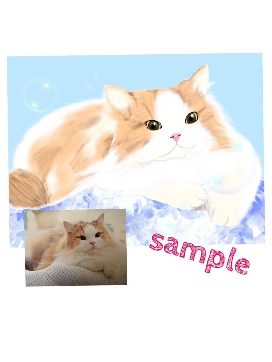 ペットちゃんの写真を可愛いリアルイラストにします 商用利用◎二次利用◎SNSアイコン、ギフトにおすすめです！ イメージ6