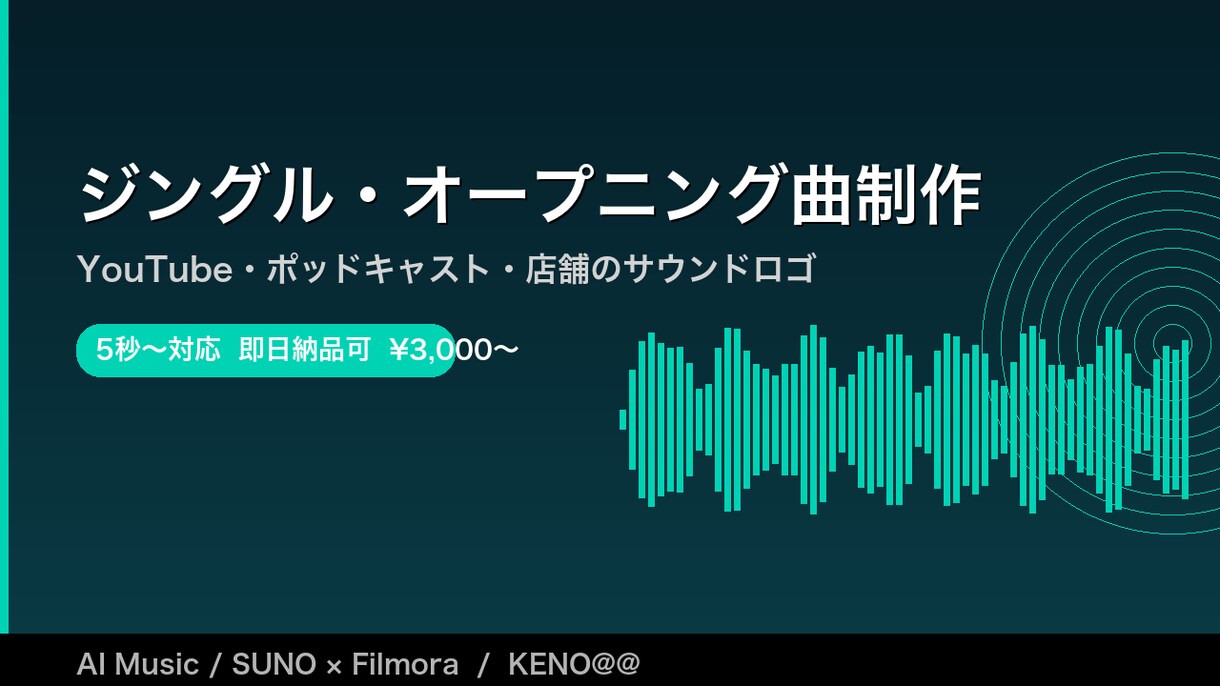 AIでオリジナルBGM・音楽を制作します YouTube・店舗・動画・ポッドキャスト用／WAV納品 イメージ2