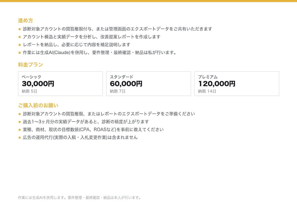 Google/Meta広告のアカウントを診断します 無駄な配信と機会損失を数字で洗い出し、改善案まで出します イメージ5
