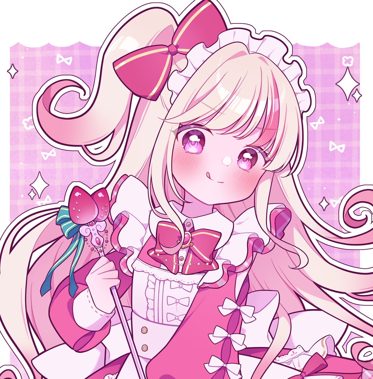 イラスト原画　優しく微笑む可愛い娘　 「スマイル」 きらきらかわいいイラスト制作します ♢一枚絵・ミニキャラ