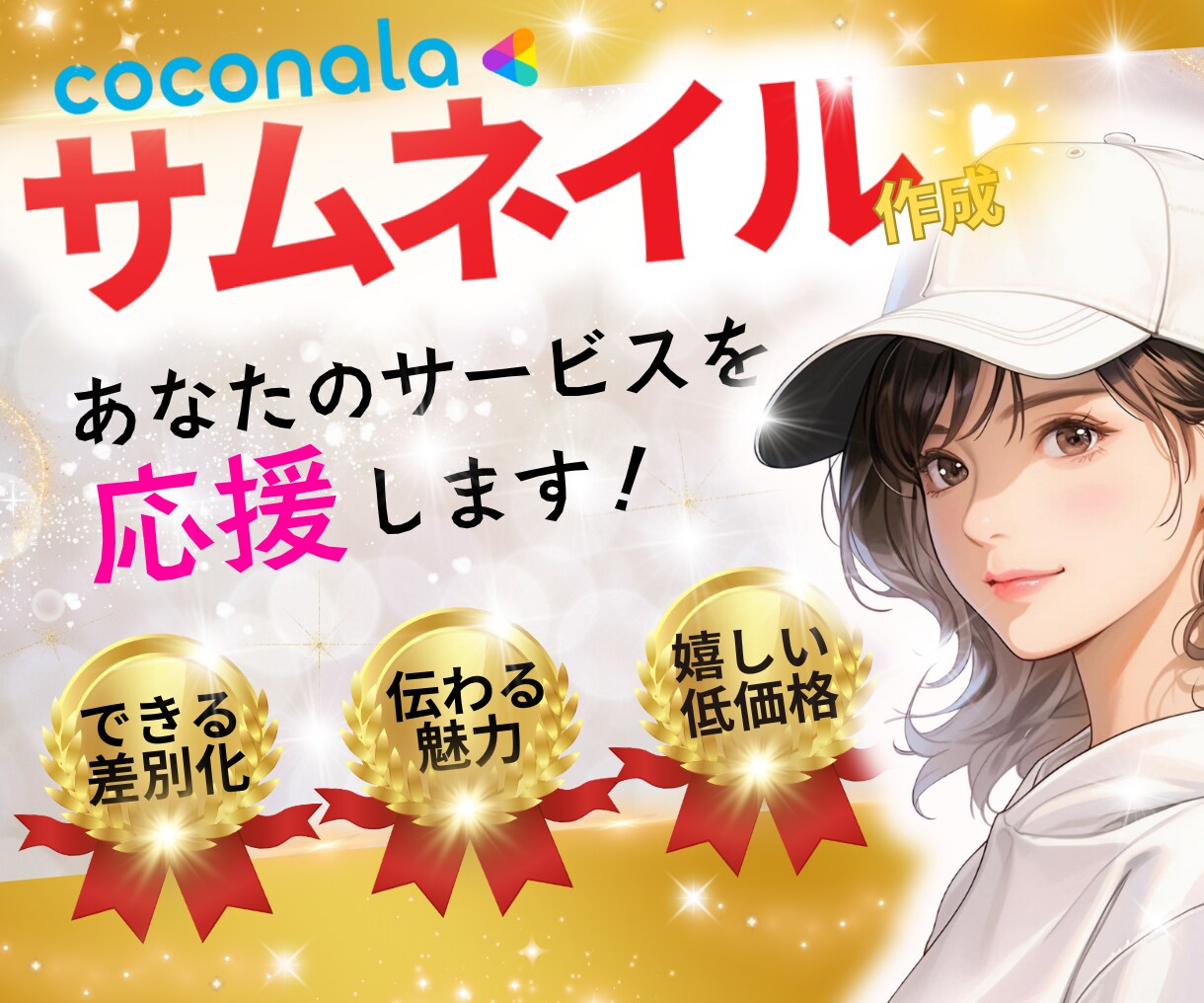 見やすいココナラサムネイルを作成します 【ココナラ初心者さま】あなたのために作成いたします イメージ4