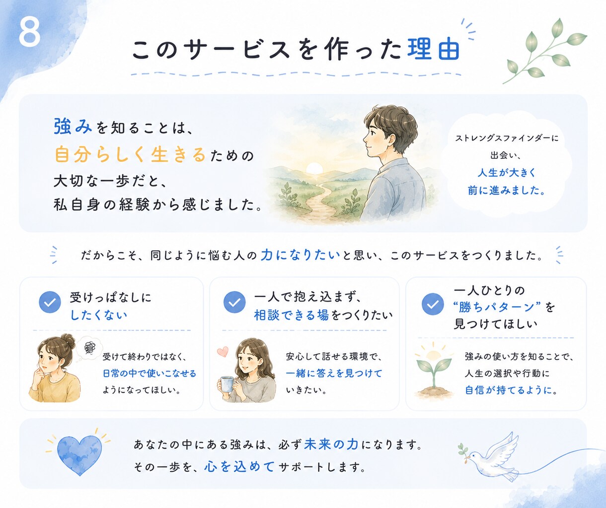 ストレングスファインダー分析&悩み解決します チャットで完結！あなた専用の読み込み資料＆2週間質問し放題！ イメージ8