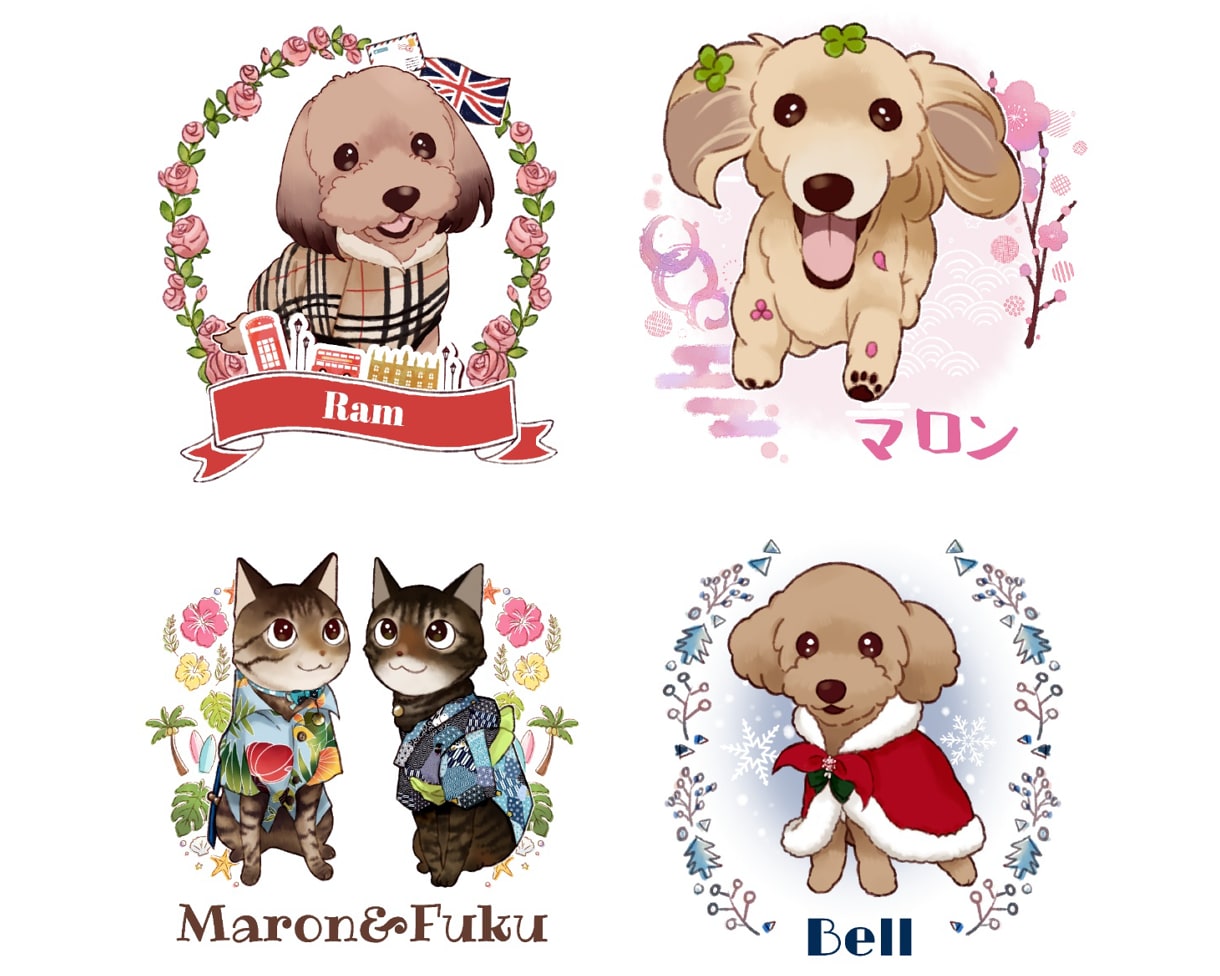 ちびキャラ*ペットや動物デフォルメイラスト描きます 【商用利用可】ゆるく可愛く使いやすく、ちびキャラ化 イメージ3