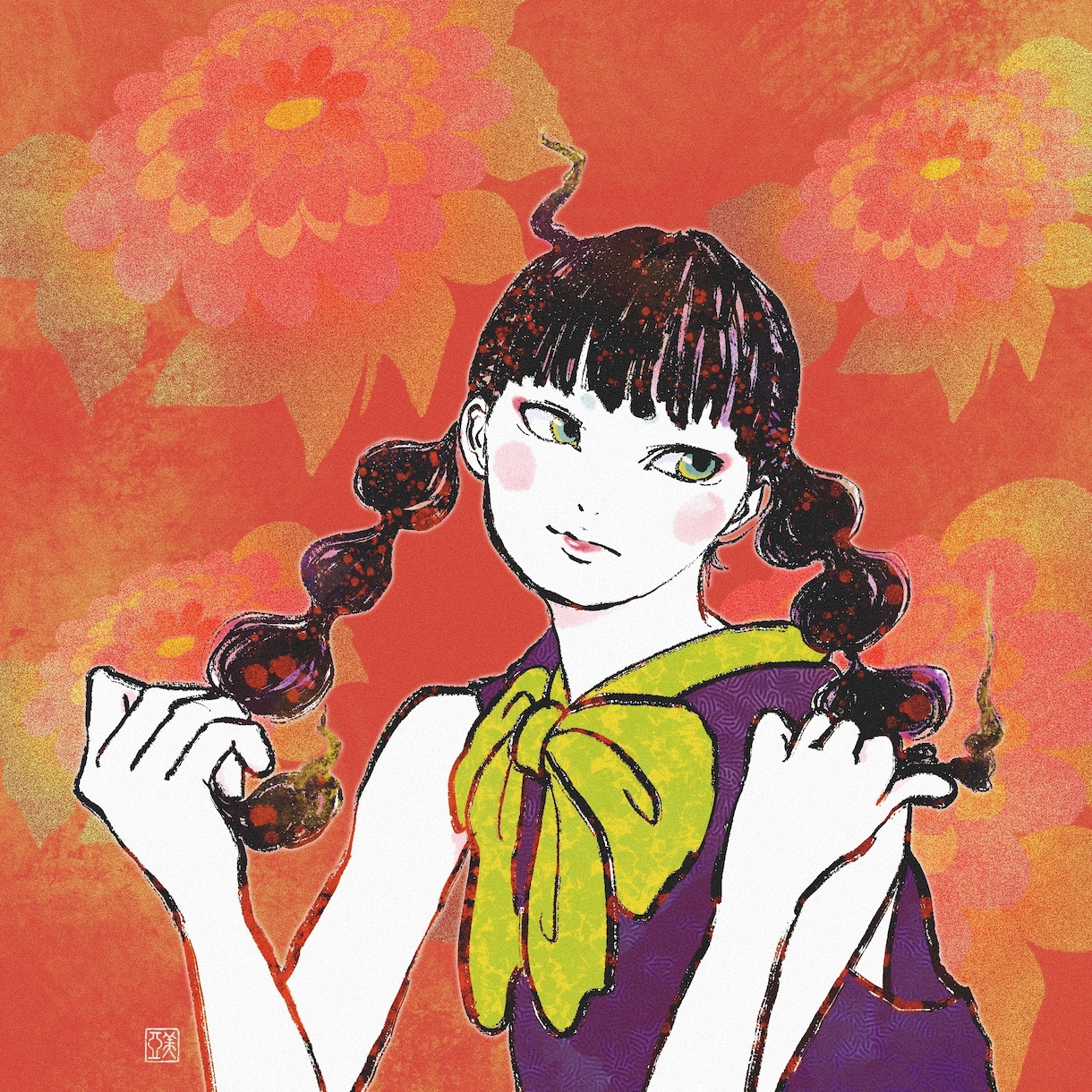 和風／浮世絵テイストでアイコン描きます デジタルでも筆感を出しアナログ風の色付けをします。 イメージ3