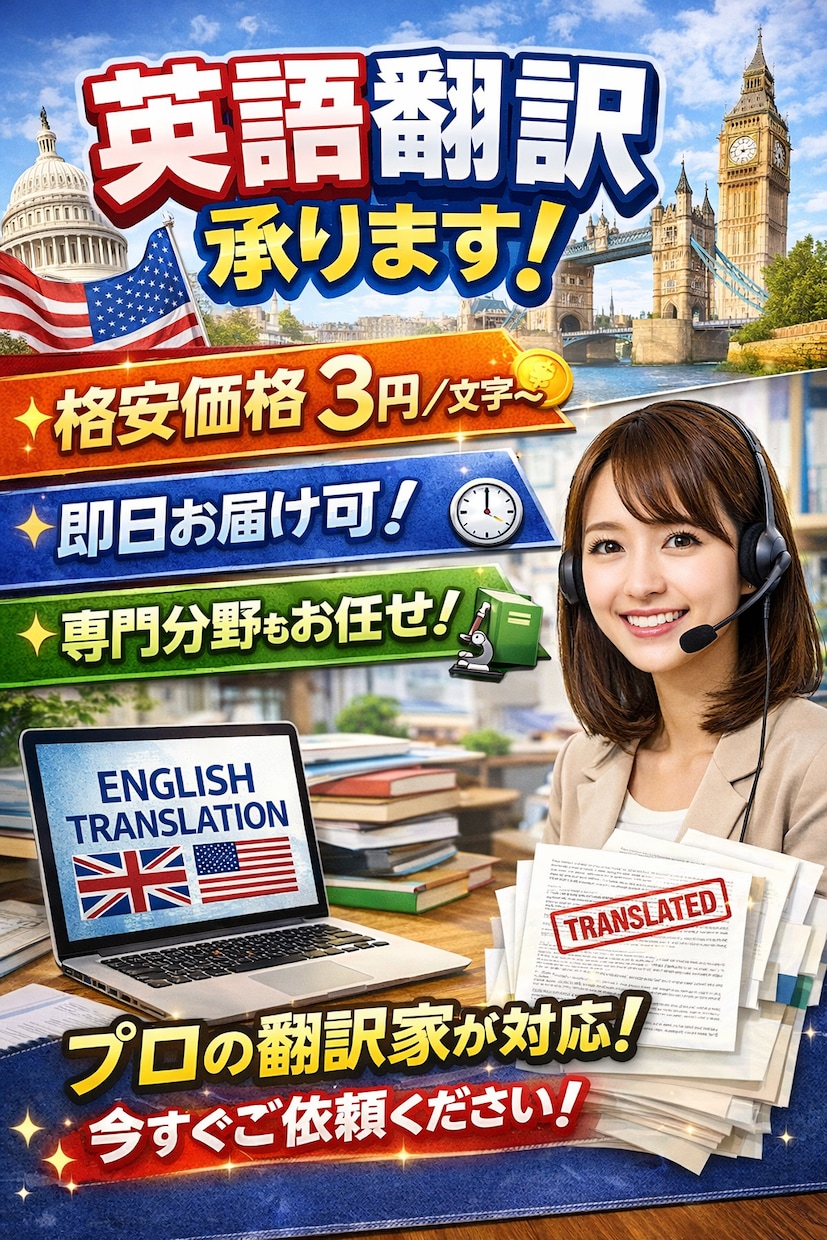 安価(3円/文字)で解答作成、英語翻訳承ります 専門書、論文、レポートの日英、英日翻訳や英語問題の解答作成 イメージ1