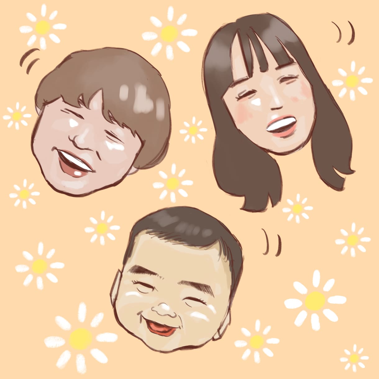 家族の素敵な似顔絵描きます ご結婚、ご出産、カップル、夫婦の記念日などに！ イメージ2