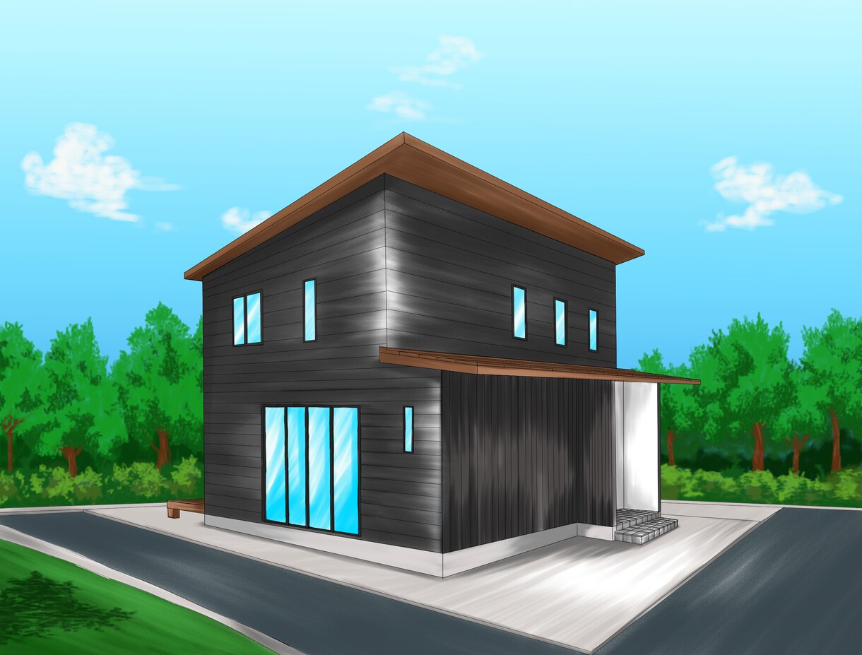 数日で対応可能！あたたかな住宅イラスト承ります オープンハウスの広告やHP用など、住宅イラスト作成致します イメージ6