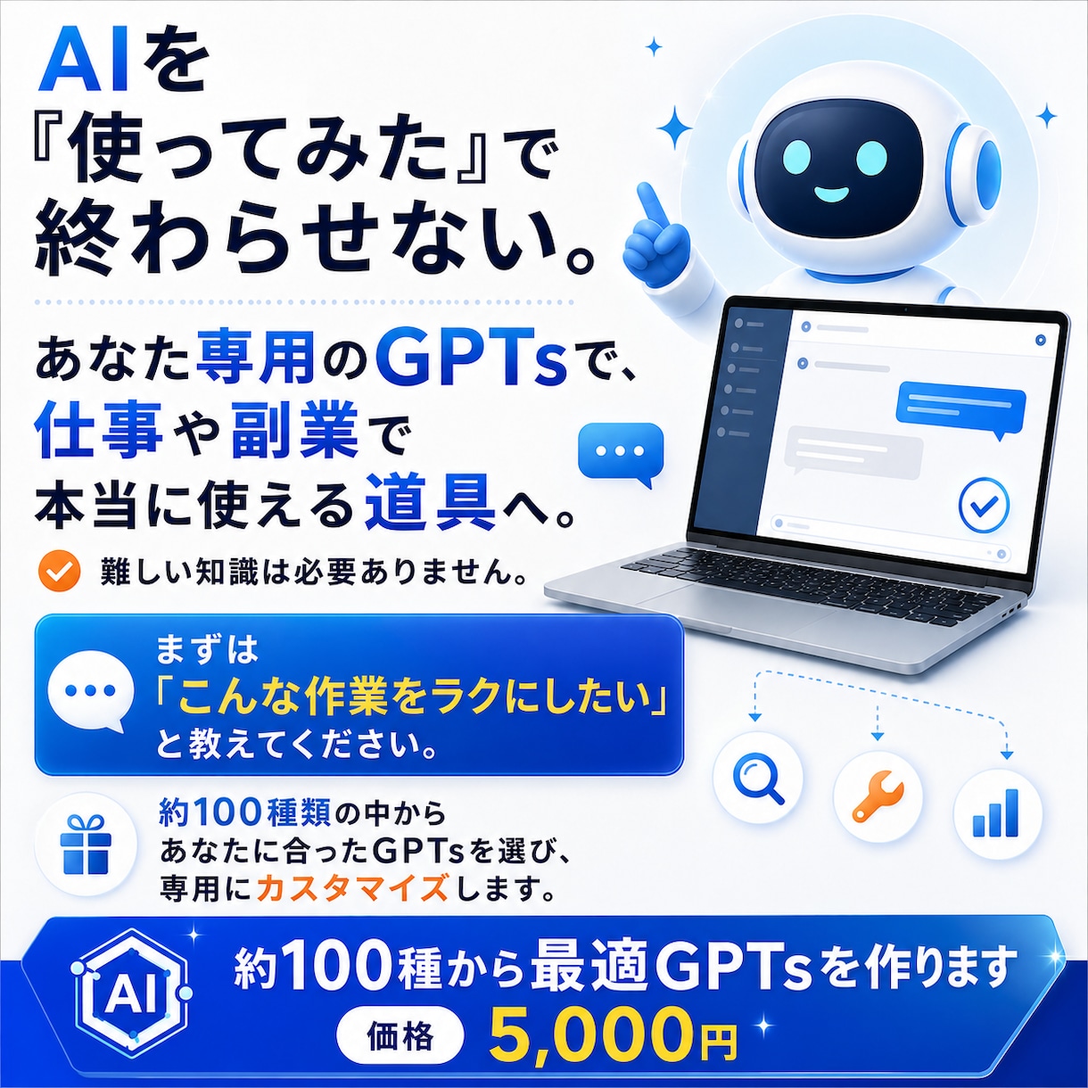 あなた専用のAIツールを100種から選んで作ります 豊富なGPTsから選定し、あなた専用にカスタマイズ イメージ10