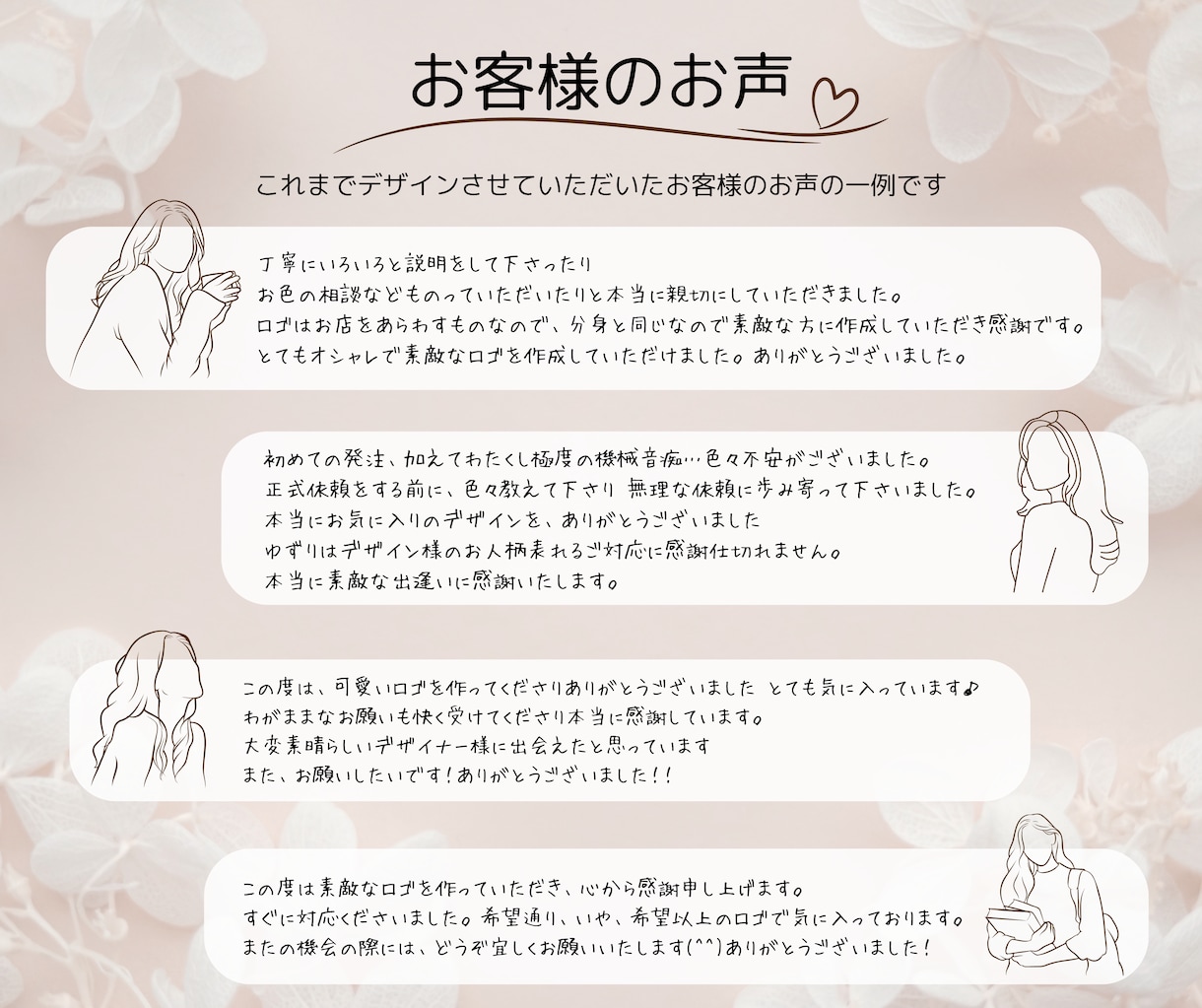 女性向けのイニシャルデザインのロゴ制作します サンプルを見て選べる♪花や筆記体など幅広いロゴデザイン イメージ9