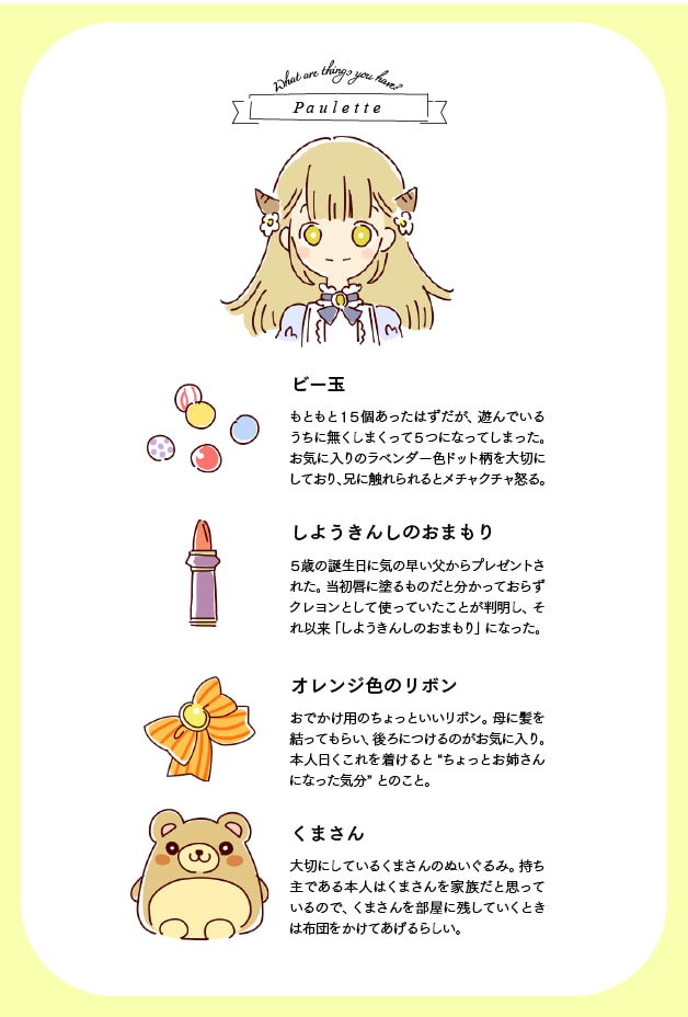 あなたのキャラの持ち物シートつくります 似顔絵デザインとカンタンな解説付き！ イメージ2