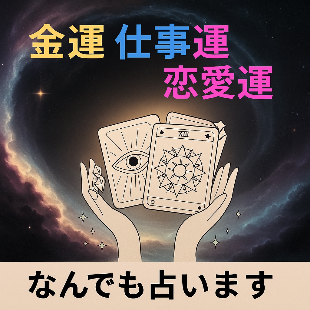 人生経験豊富、占い×相談、霊感タロット占いします カードを通してあなたの悩み解決します。 イメージ1