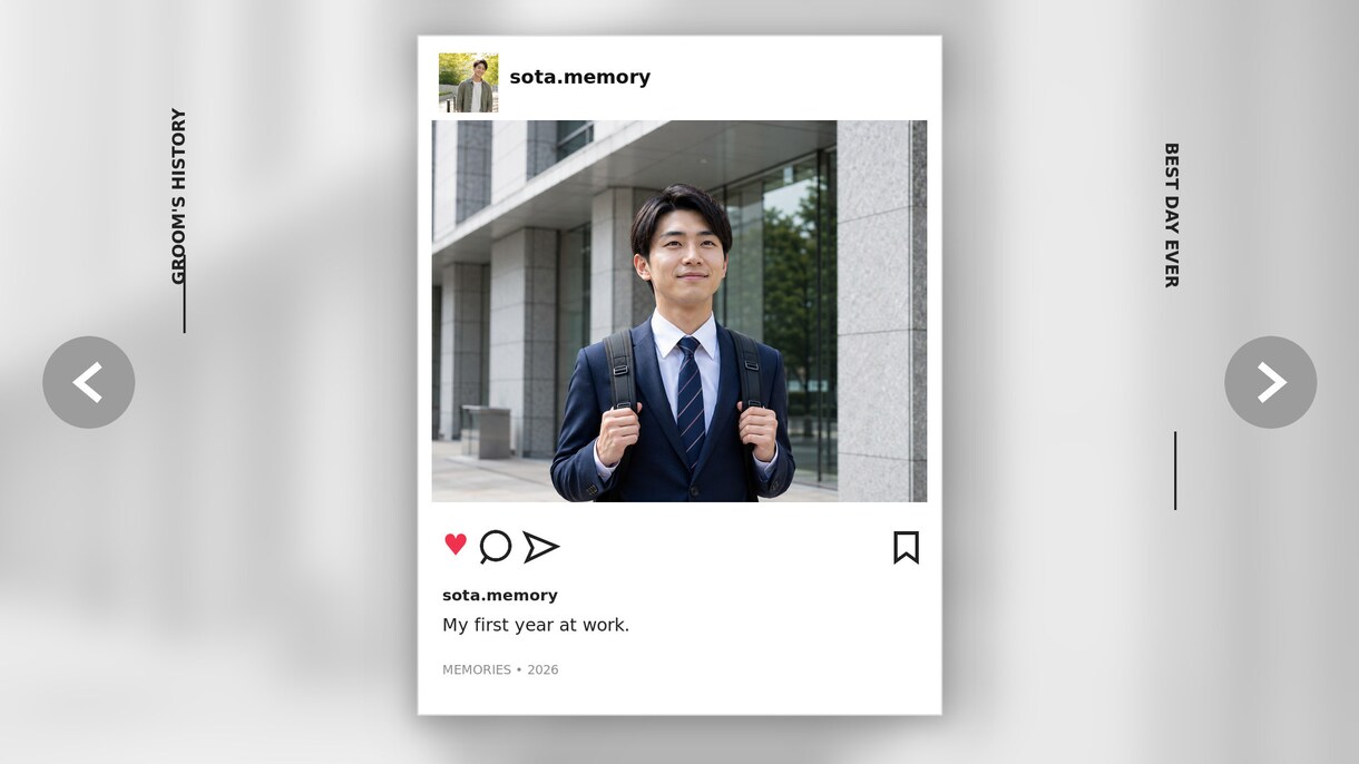 インスタ風プロフィールムービーを制作します 投稿をめくるような結婚式ムービーをお届けします イメージ8