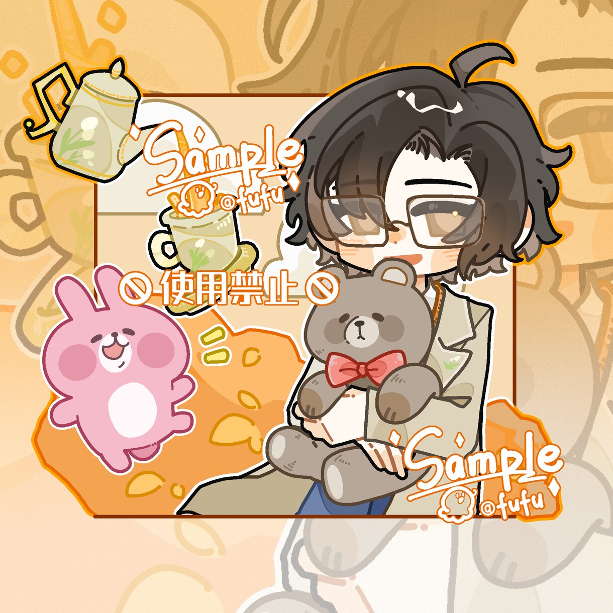 かわいい背景付きデフォルキャラクター制作します ＊SNS・プレゼントにおすすめ！ イメージ2