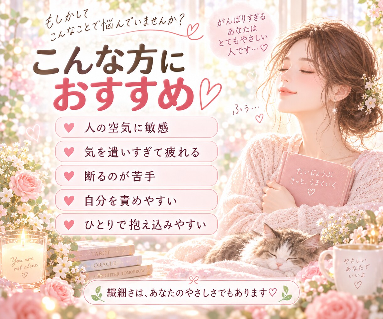 HSP繊細さんへ♡人間関係やお相手の本音を占います 職場・家族・苦手な人…疲れた心に寄り添います♡ イメージ4