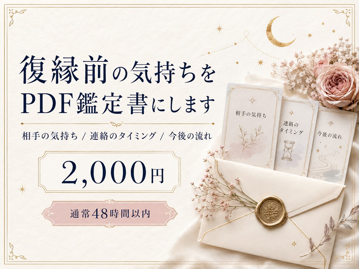 復縁前の気持ちをPDF鑑定します 連絡すべきか待つべきか、心を整理します イメージ1