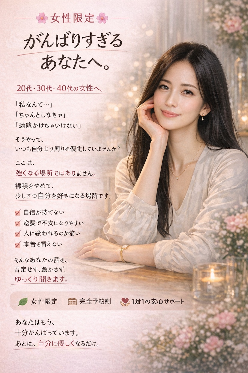 お姉さんの自己肯定感サロン、ひらきます 誰かの基準じゃなく、あなたの軸で生きる。をモットーに！ イメージ1